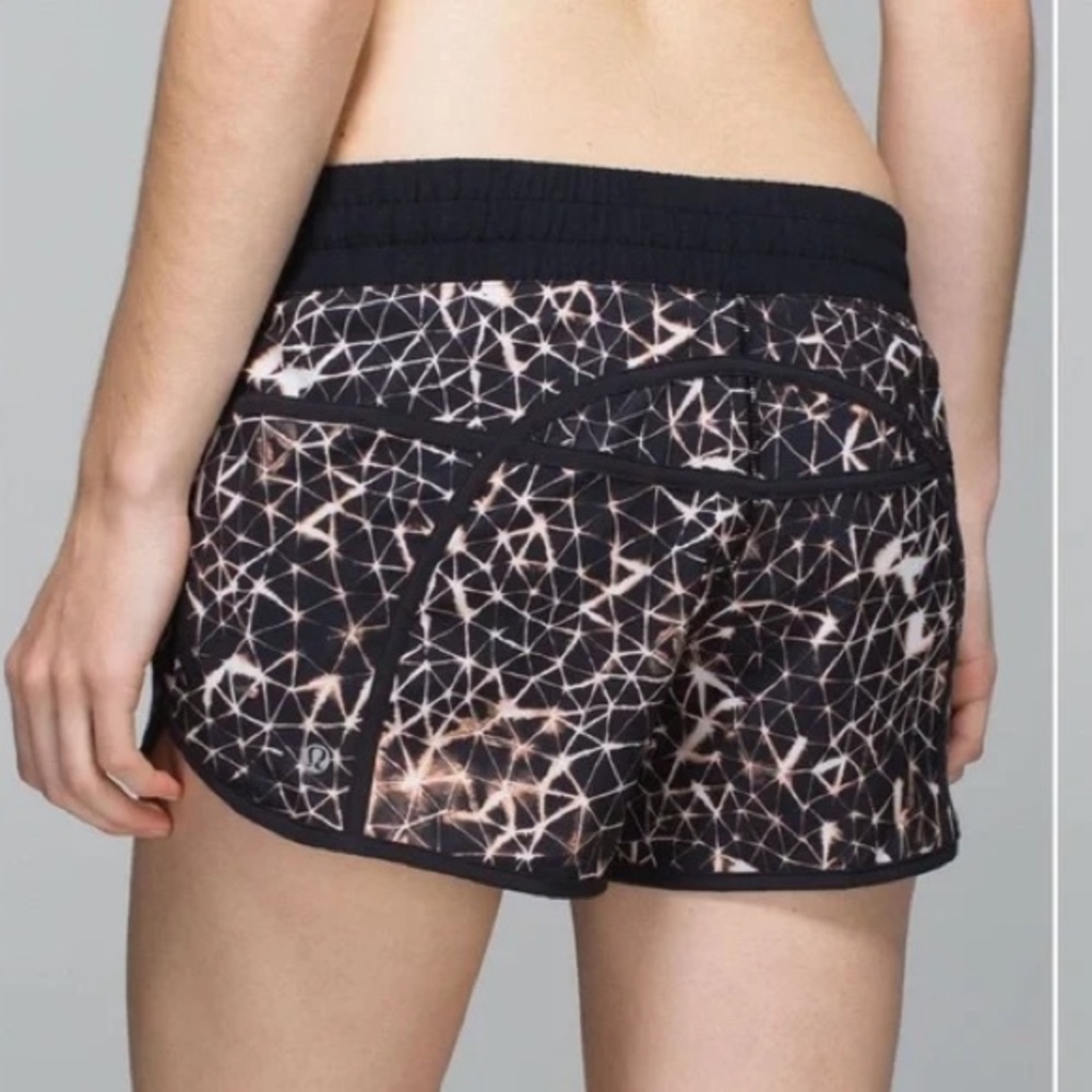 LIKE NEW LULULEMON RARE black peach and white shorts